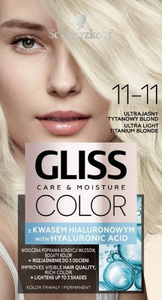Schwarzkopf Schwarzkopf Gliss Color Krem koloryzujący nr 11-11 Ultrajasny Tytanowy Blond 1op.