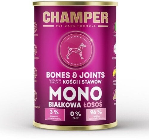 CHAMPER BONES&JOINTS MONOBIAŁKOWA łosoś mokra karma dla psa 400g