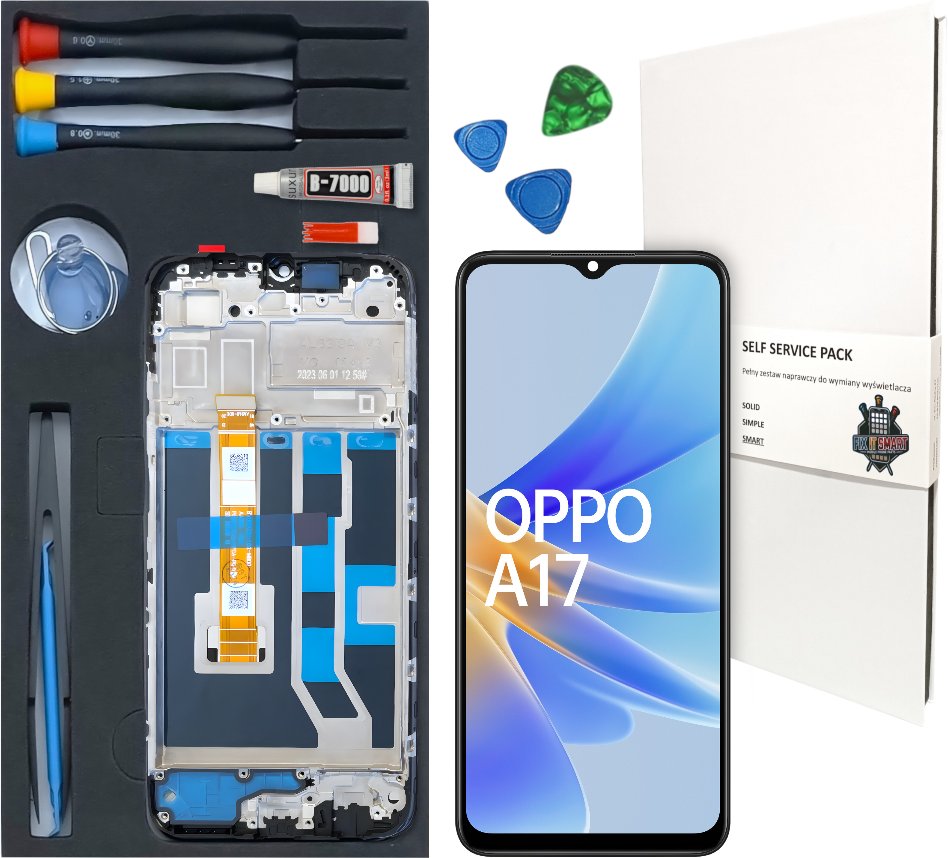WYŚWIETLACZ LCD DO OPPO A17 ORYGINAŁ RAMKA ZESTAW WYMIANA WYŚWIETLACZA