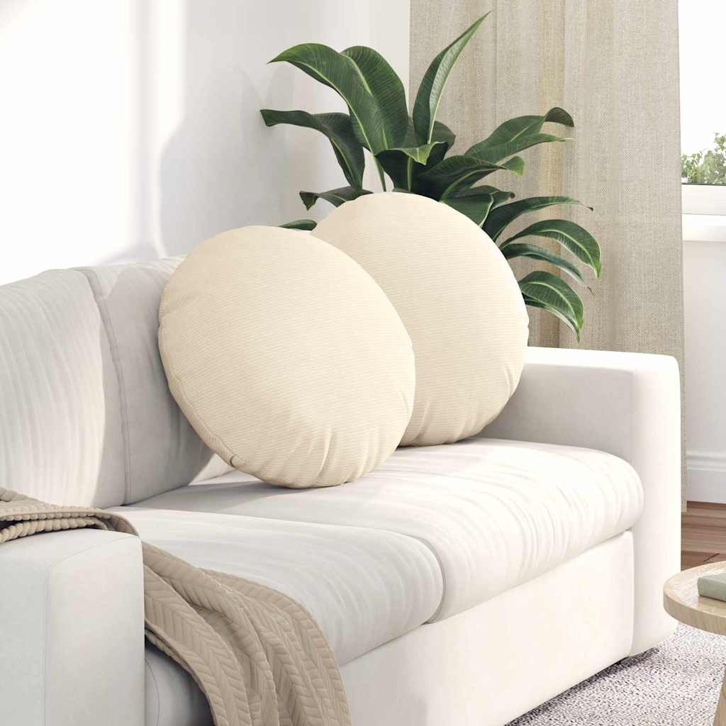 vidaXL Poduszki na siedziska 2 pcs Kremowy 50 cm Tkanina sztruksowa