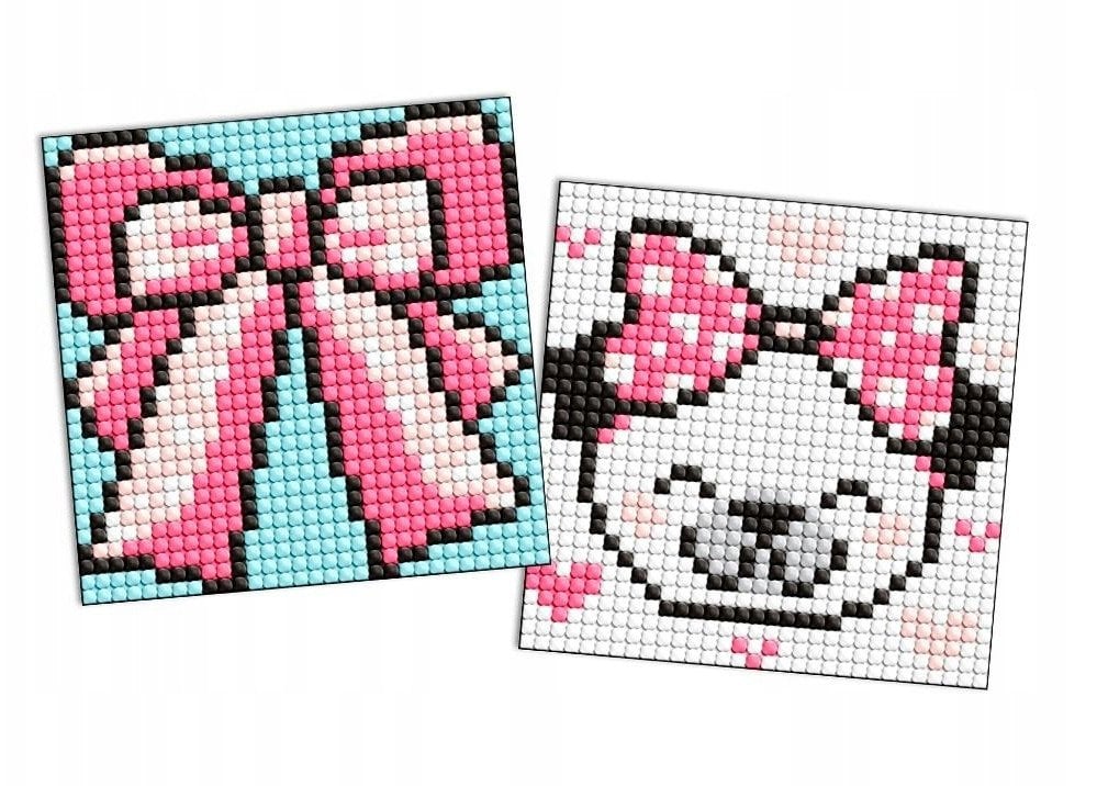 Diamentowa mozaika na naklejce IDEYKA, 9x9 cm, kids, muszka, 2 szt.