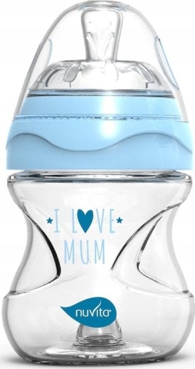 Nuvita Nuvita, Butelka szklana antykolkowa niebieska, 140ml