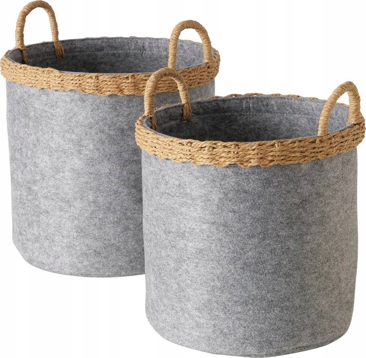 Boltze Kosze do przechowywania NILO, filcowe, okrągłe, 2 sztuki