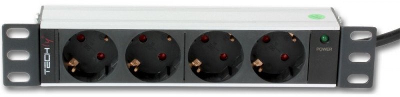 Techly LISTWA ZASILAJĄCA RACK 10 1U 250V/16A 4X SCHUKO 1,8M (100464)