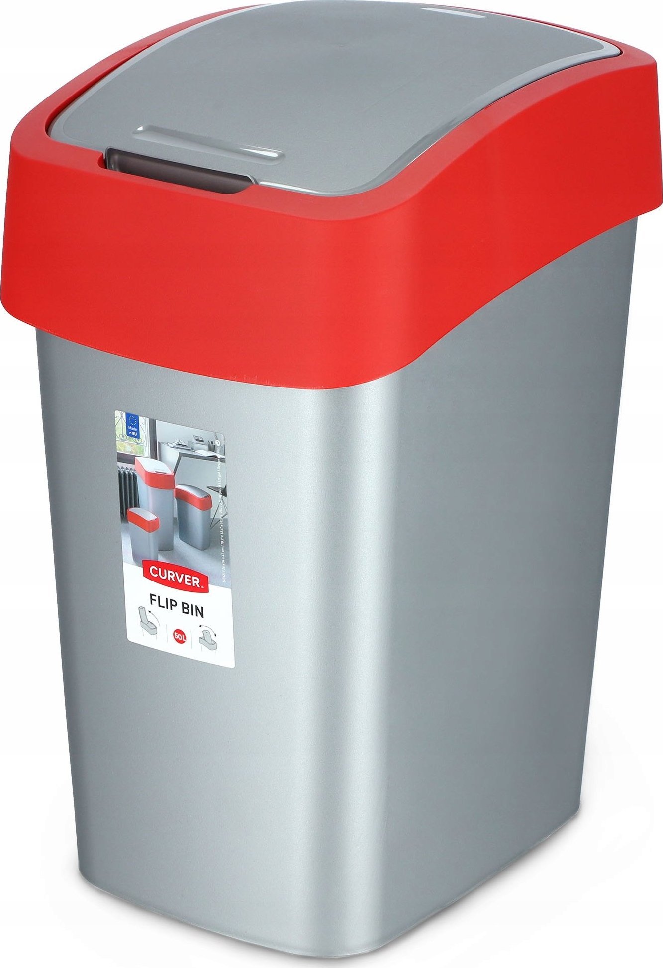 Kosz na śmieci Kadax czerwony