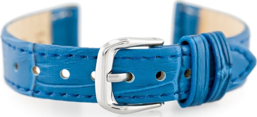 Pasek skórzany do zegarka W41 - niebieski - 16mm