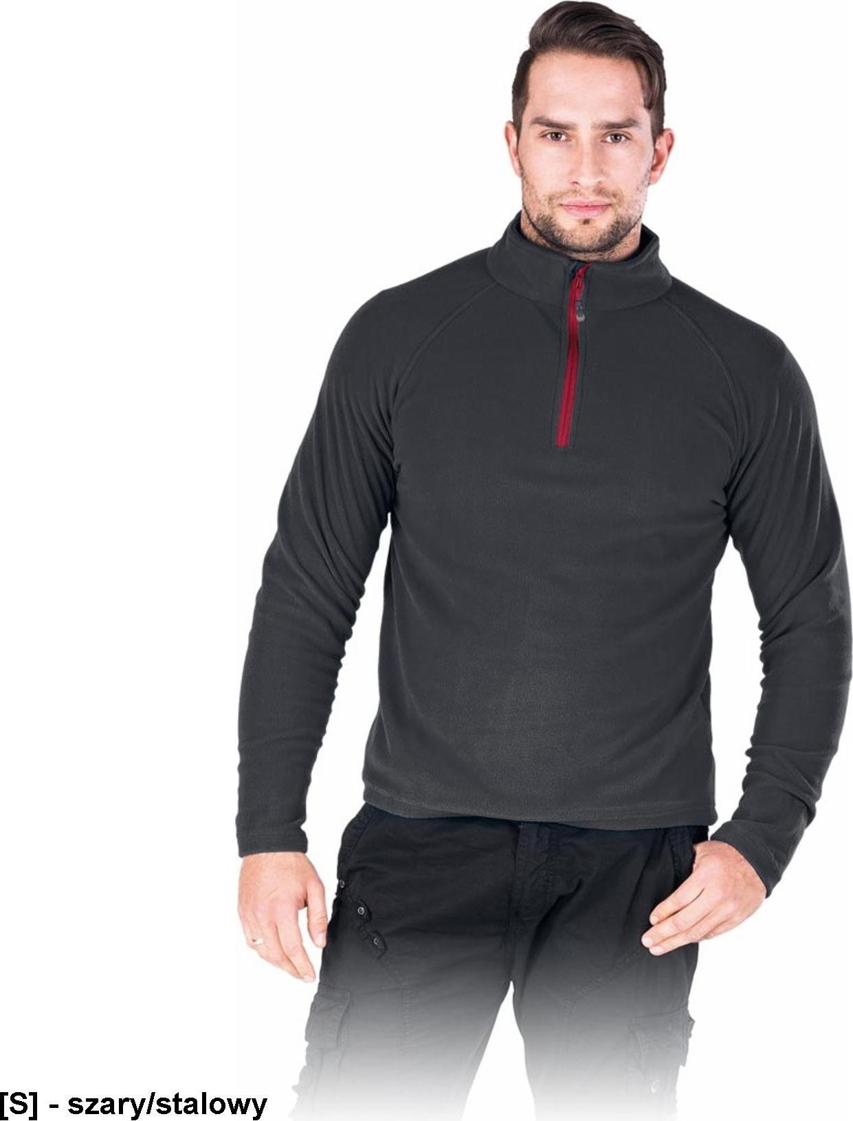 R.E.I.S. POLMENKS - Bluza polarowa męska, 100% poliester, 160 g/m - szary/stalowy L