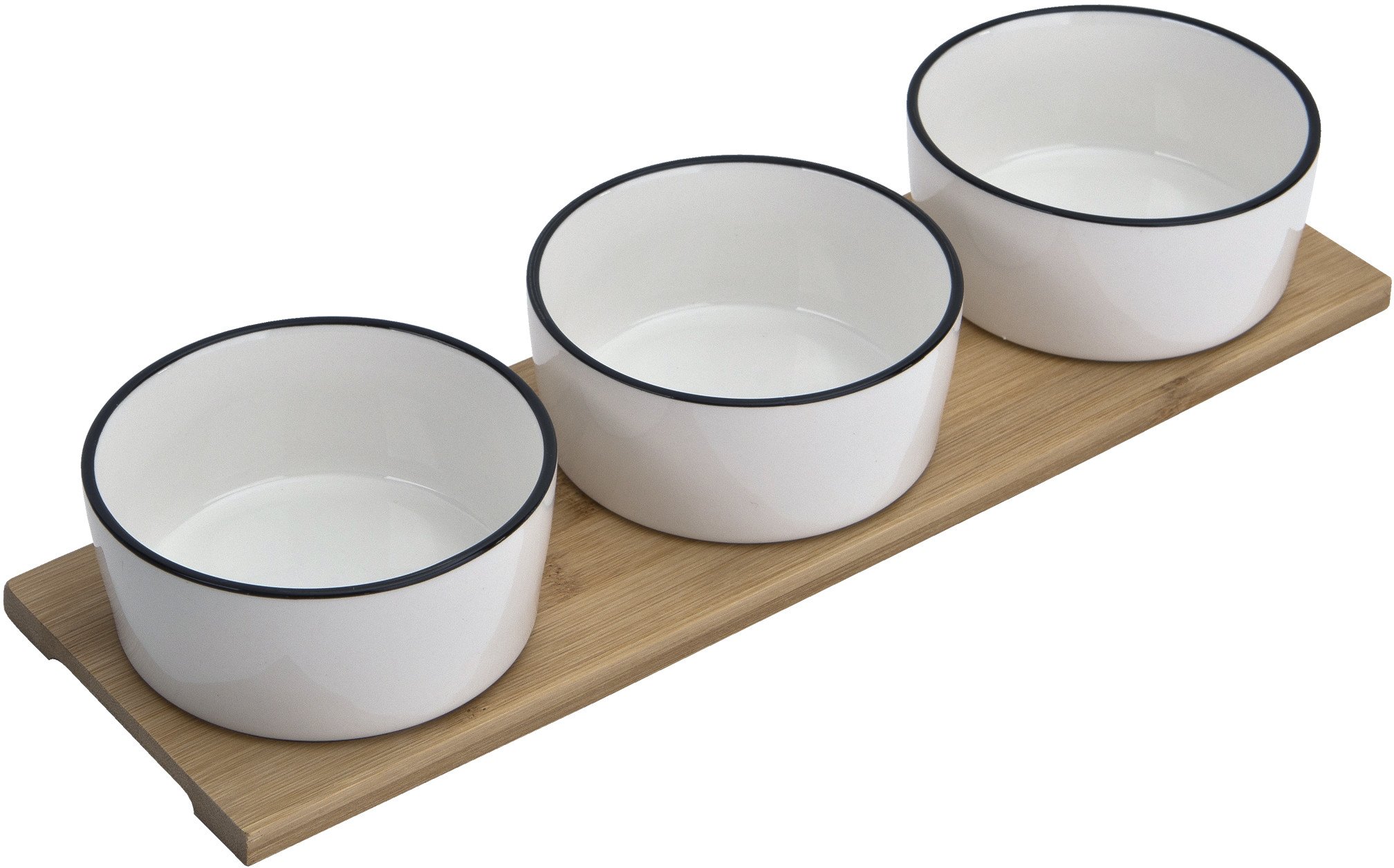 Zestaw do przystawek dipów 3 miseczki + deska