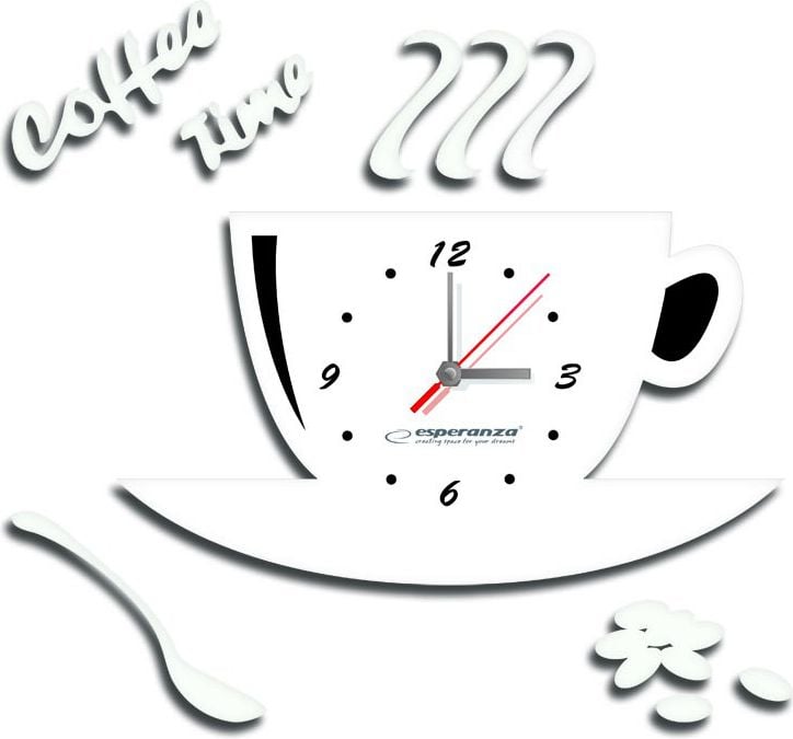 Esperanza Kuchenny Zegar Ścienny - FLORENCE Biały (EHC006W)