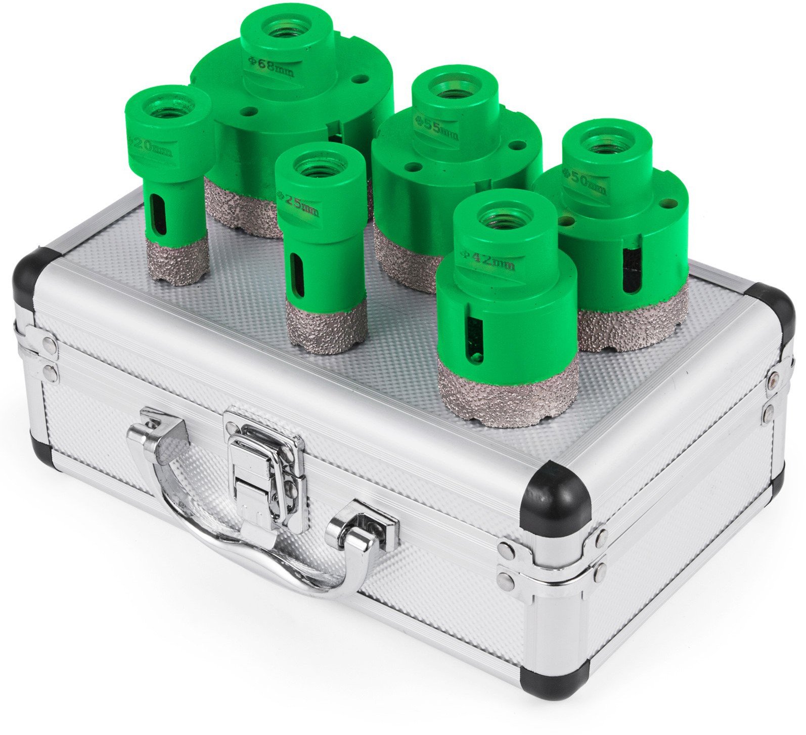 6-Częściowy Zestaw Diamentowych Wierteł do Otworów do Płyt Ceramicznych i Granitowych 20/25/42/50/55/68 mm