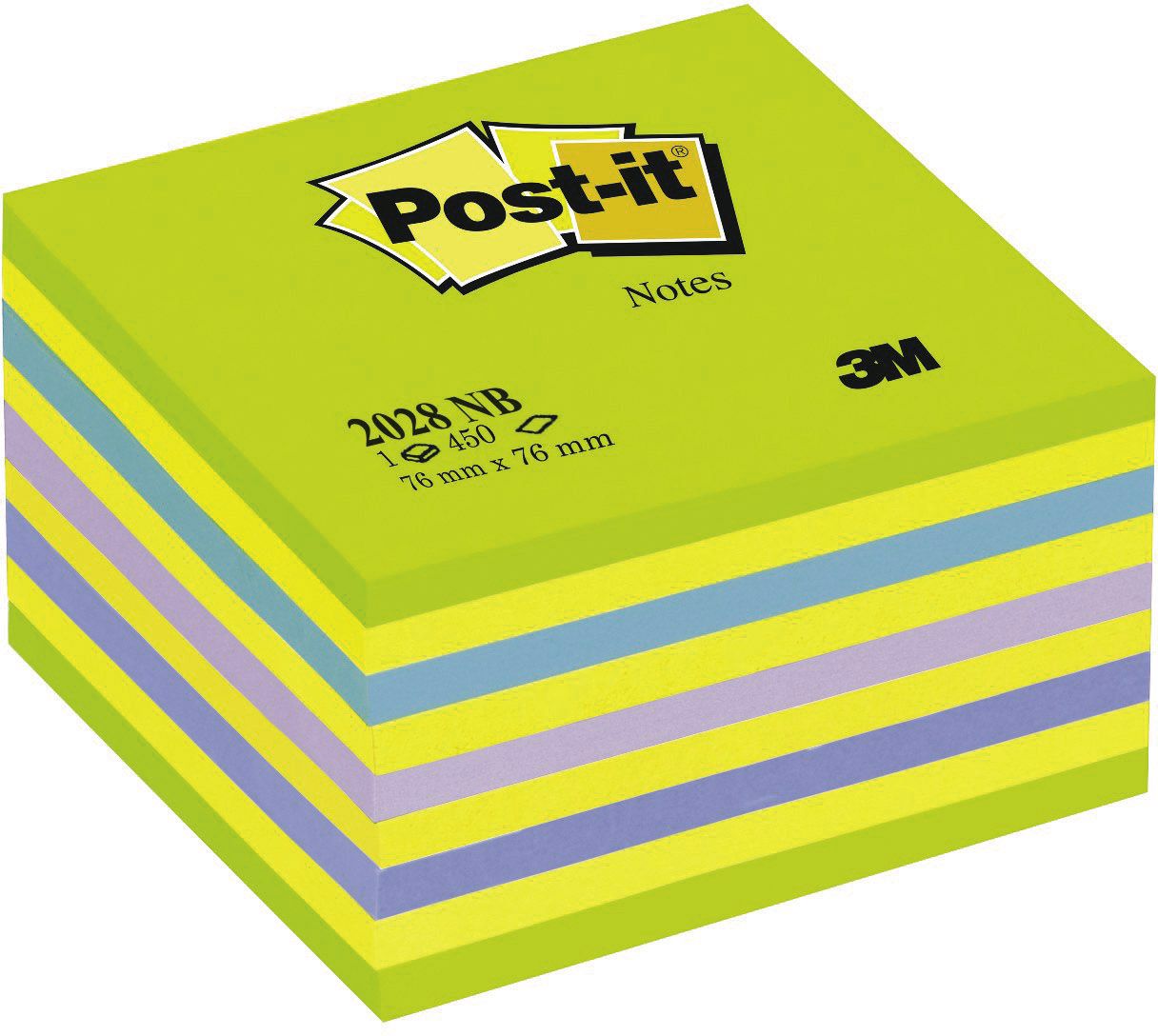 Post-it Bloczek samoprzylepny 76x76/450K niebiesko/zielony (FT510093253)