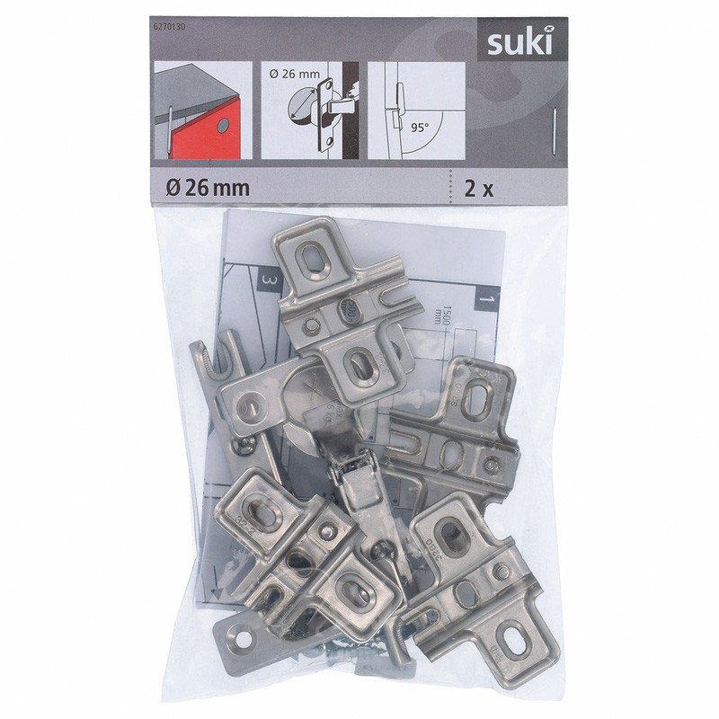 HINGE SET CUPD 26 MM 95 FULL OVERLAY