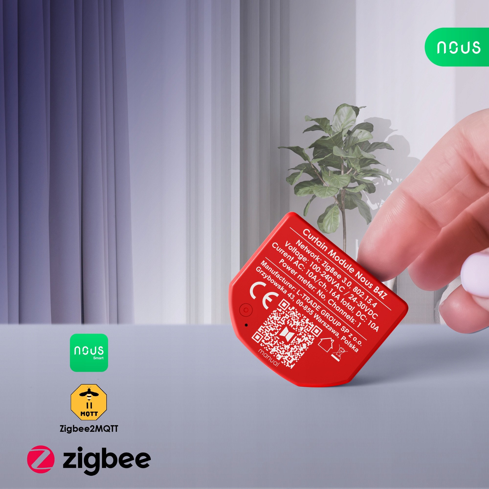 NOUS Smart Curtain Module B4Z ZigBee