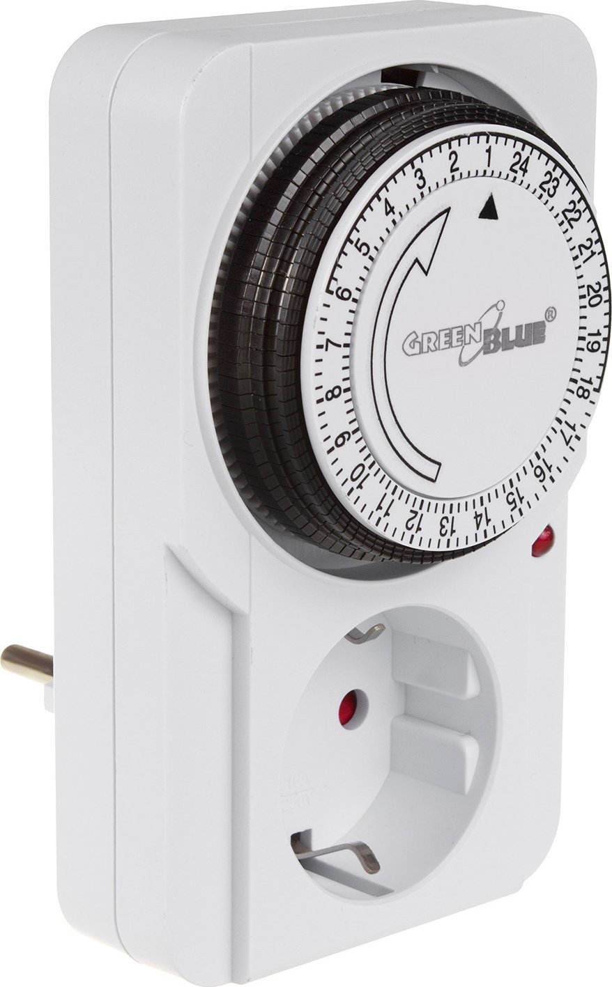 GreenBlue Włącznik czasowy - timer mechaniczny GreenBlue, 48 programów, max. obciążenie 16A, IP20, GB360 F