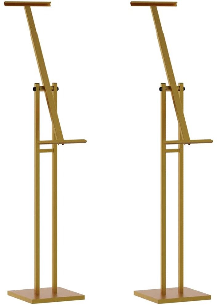 vidaXL Stoiska na targi 2 pcs złoty 26,5 x 26,5 x 127 cm Żelazo