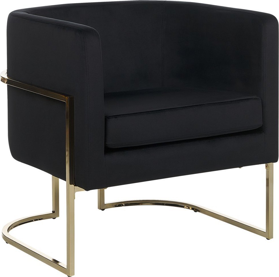 Beliani Fotel welurowy czarny SIRKKA