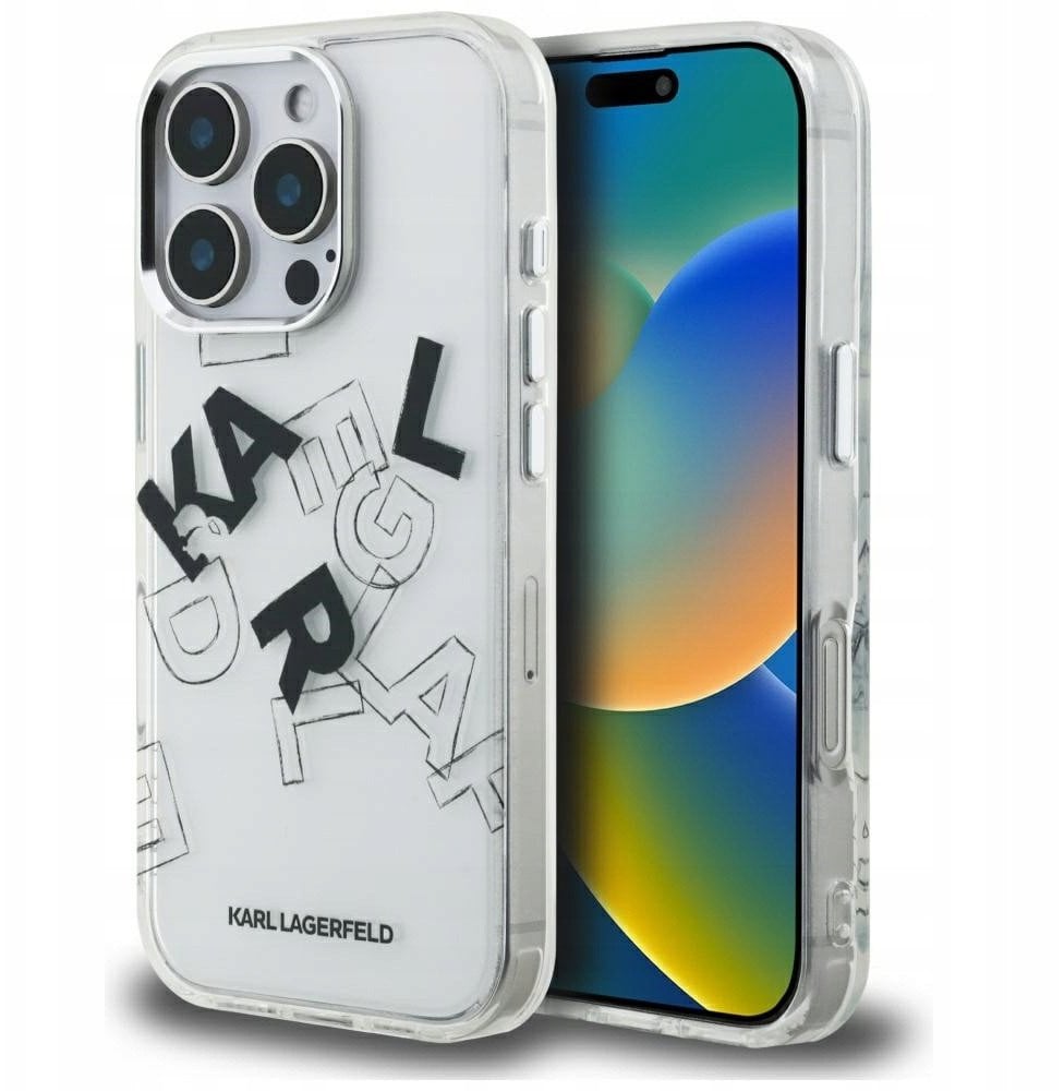 Etui Karl Lagerfeld IML Sketched Graphic do Apple iPhone 16 Pro Max przezroczysty