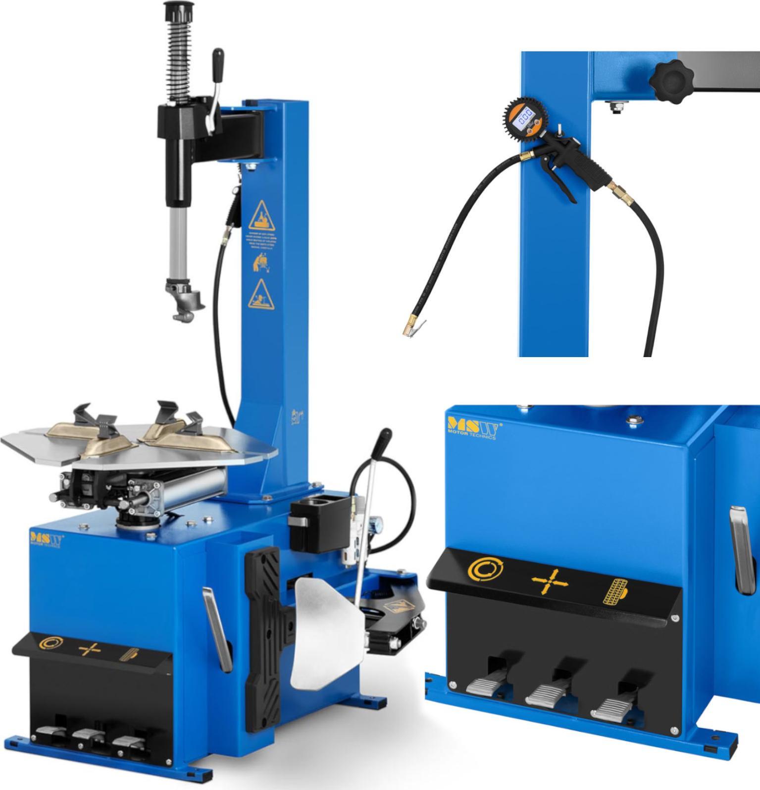 MSW Montażownica do opon kół samochodowych motocyklowych półautomatyczna 11-22'' 750 W Montażownica do opon kół samochodowych motocyklowych półautomat