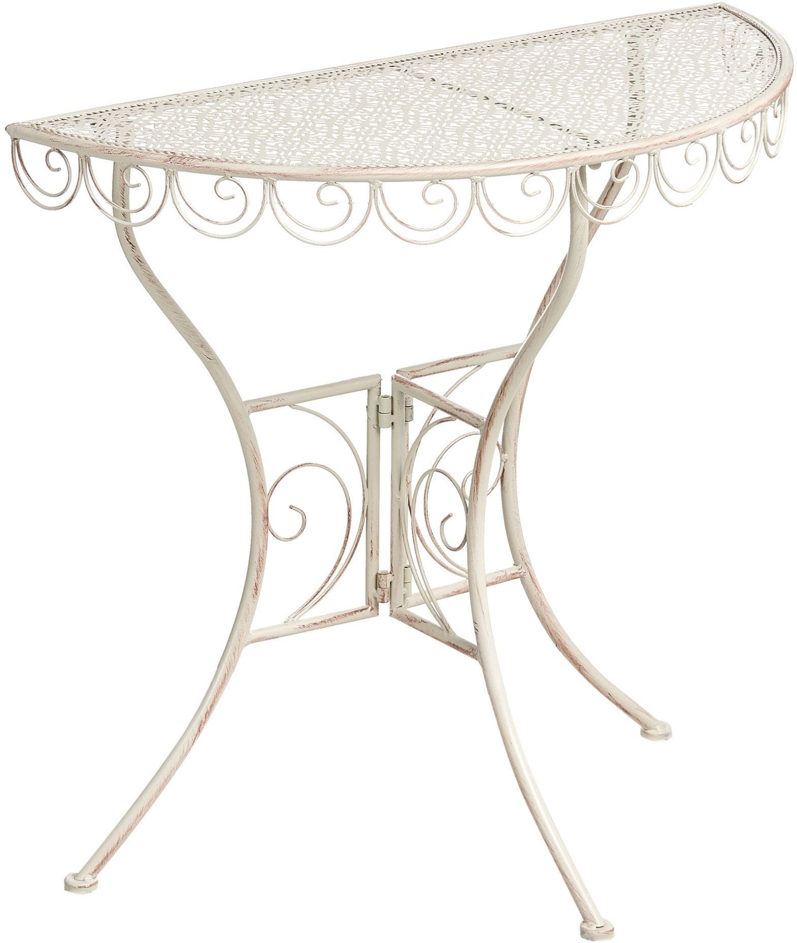 Stolik bistro JUINA 80 cm 36 cm Metal Jasnobeżowy