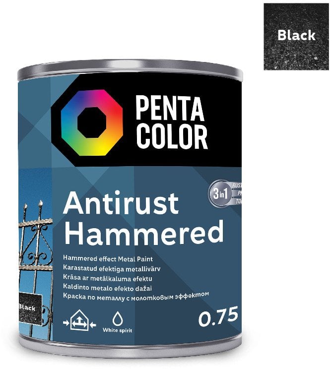 PAINT PENTAC ANTIRUST HAMMERED BLK 750ML