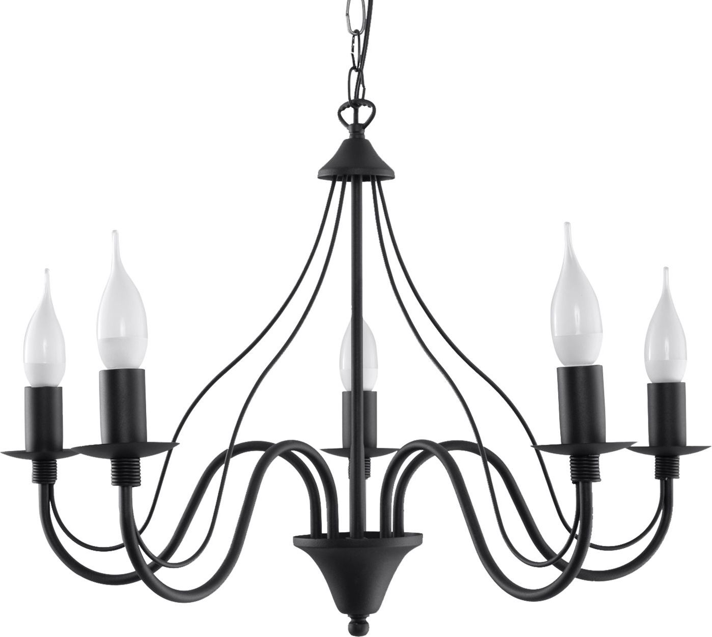 Lampa wisząca Lumes Retro żyrandol świecznik E754-Minerwi - czarny