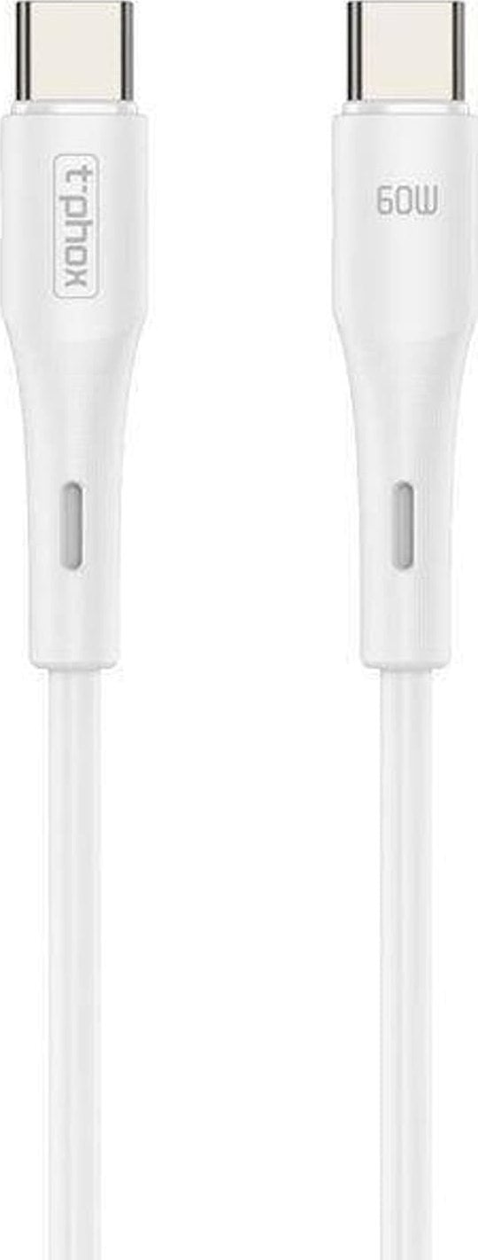 Kabel USB T-Phox USB-C - USB-C 1 m Biały