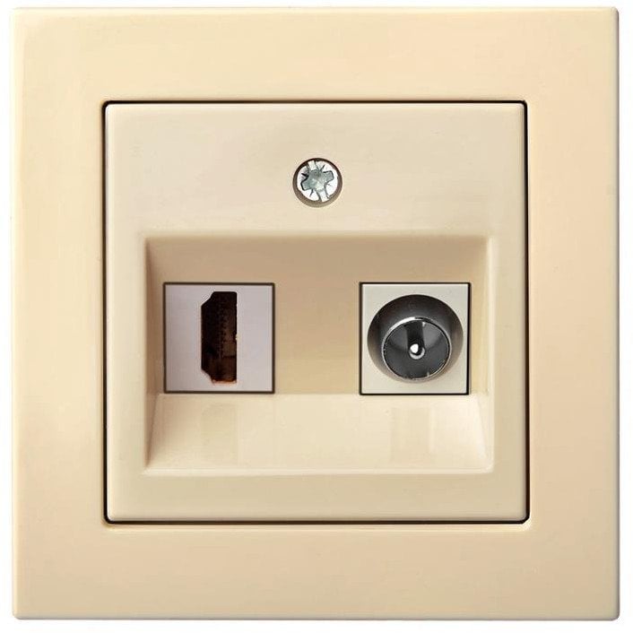 SOCKET HDMI+TV-002-01 SAND