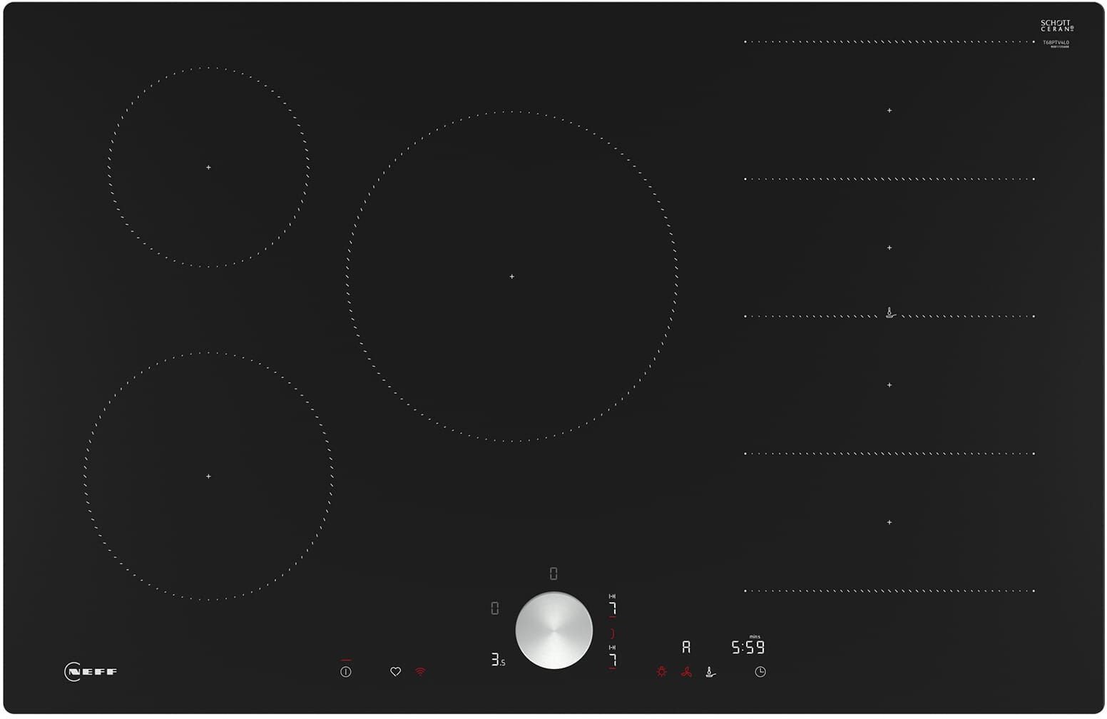 Płyta grzewcza Neff Neff T68PTV4L0 N 90, self-sufficient hob (black, 80 cm)