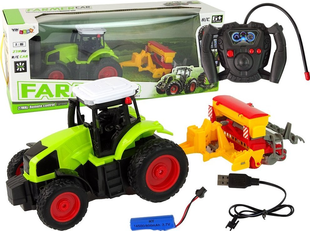 LeanToys Pojazd Rolniczy Traktor Z Prasą R/C 1:16 Zielony