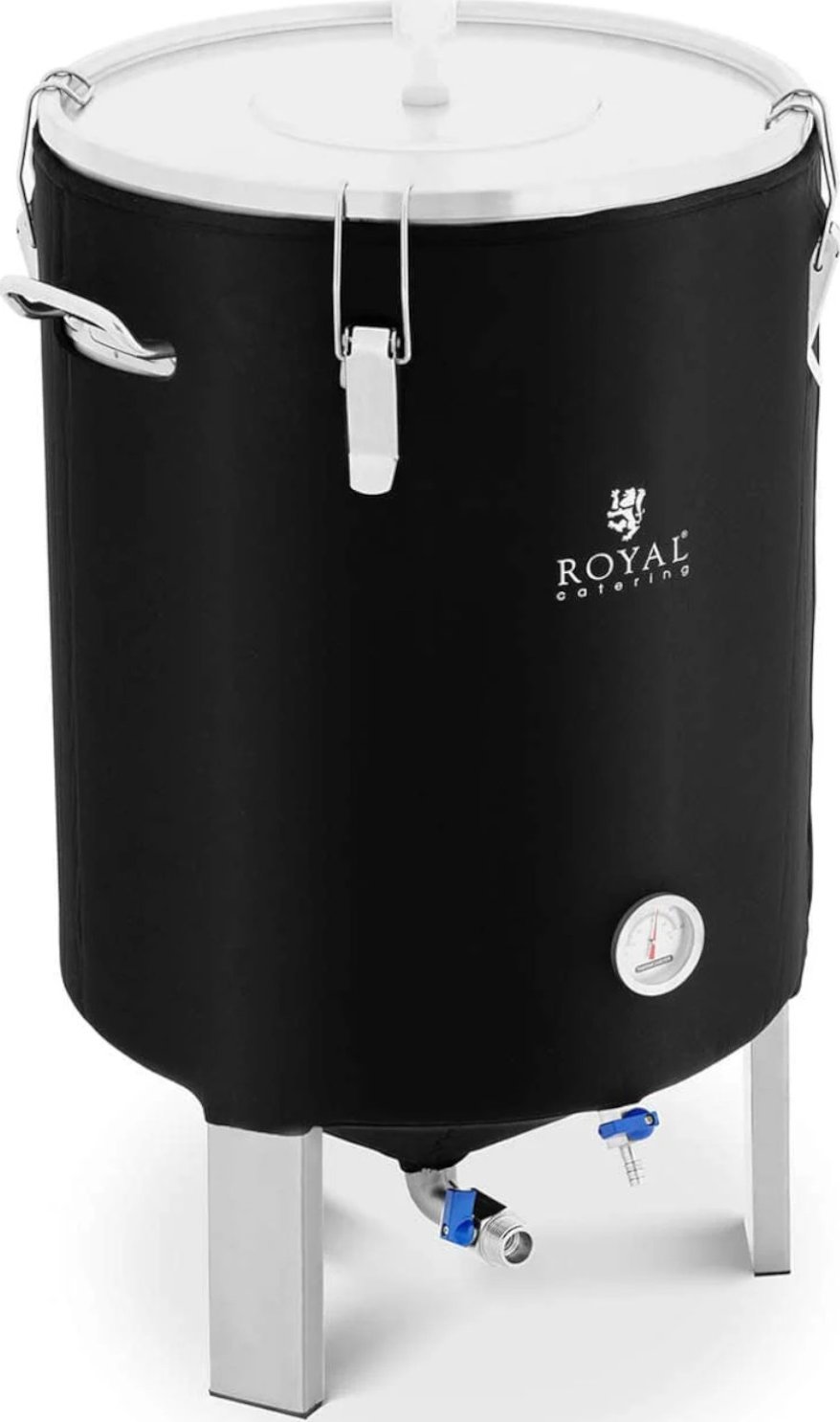 Royal Catering Pojemnik kocioł fermentacyjny fermentator do piwa wina z izolacją 0-40C 60 l Pojemnik kocioł fermentacyjny fermentator do piwa wina z i