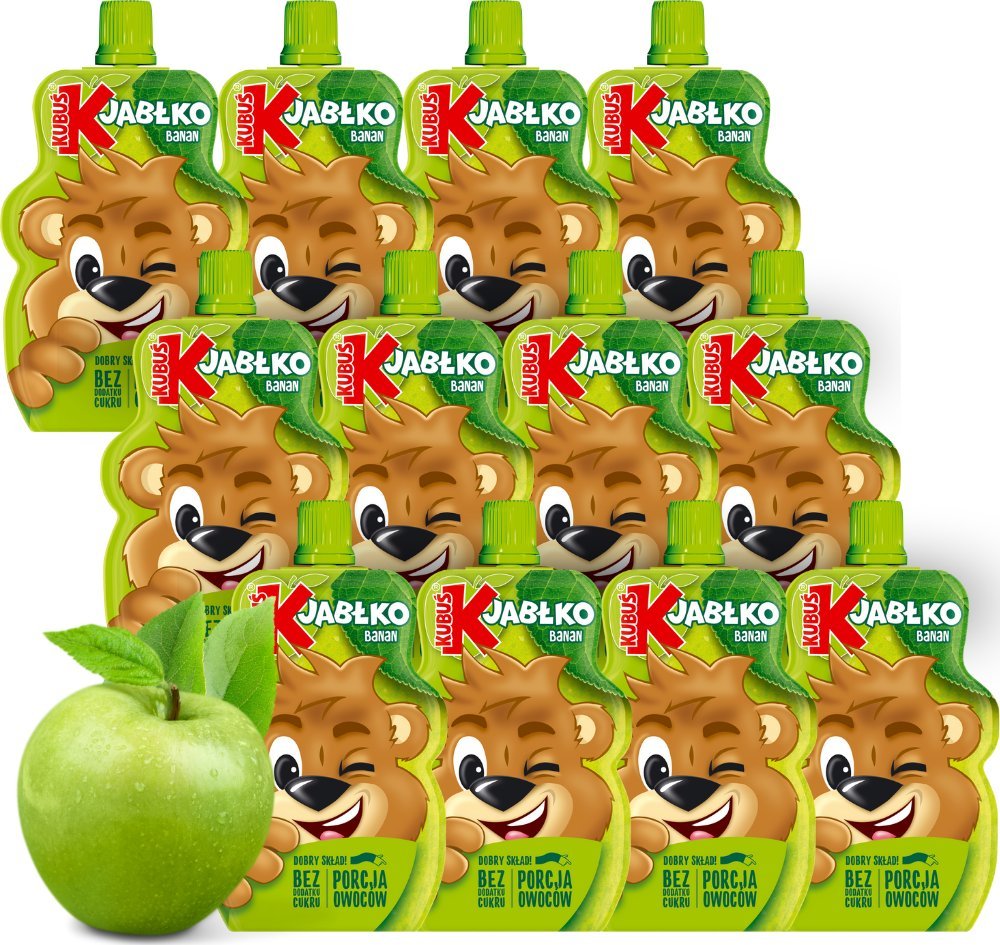 Kubuś KUBUŚ Mus 100% Jabłko Banan 100 g x 12 sztuk