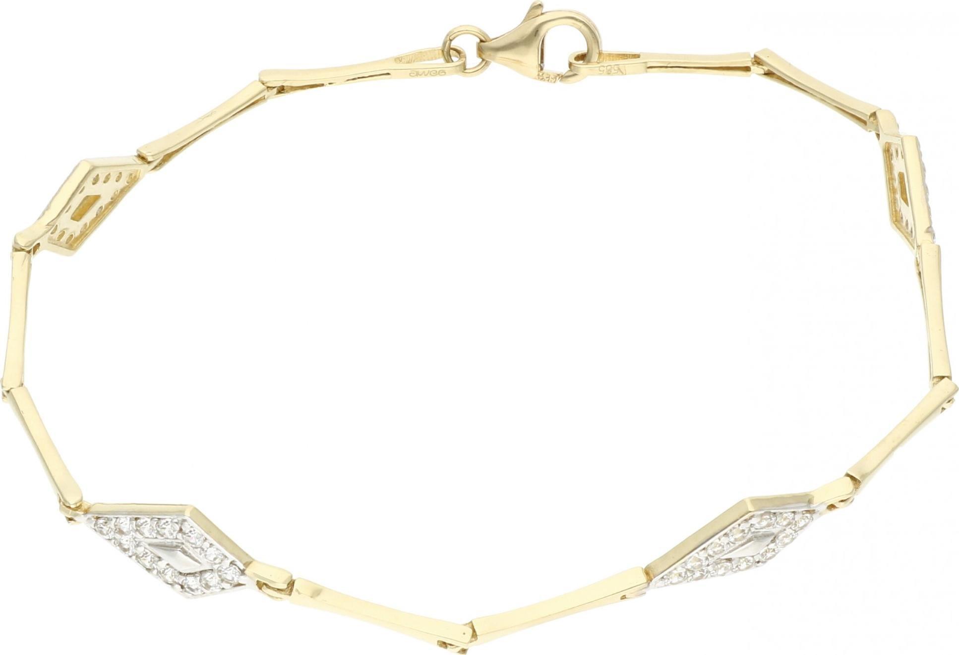 Rosanto Złota modułowa bransoletka z cyrkoniami 18 cm 585 14k