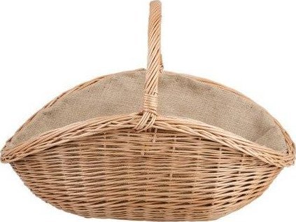 WickerPL Kosz kominkowy z obszyciem jutowym 67x46 H27/40 cm