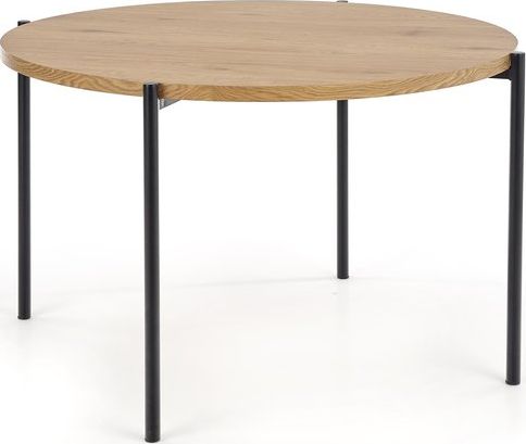 Halmar Okrągły stół morgan fi120 dąb złoty/czerń mdf/stal halmar