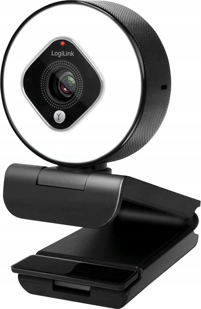 Kamera internetowa LogiLink Logilink Webcam FHD 76° Dual-Mikro Autof. Ringlicht Stativ