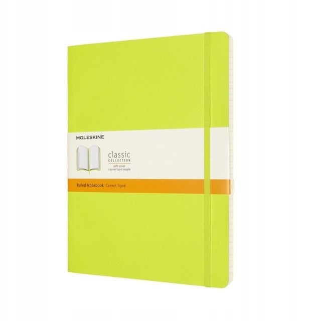 Notes MOLESKINE Classic XL (19x25cm), w linie, miękka oprawa, 192 strony, lemon green