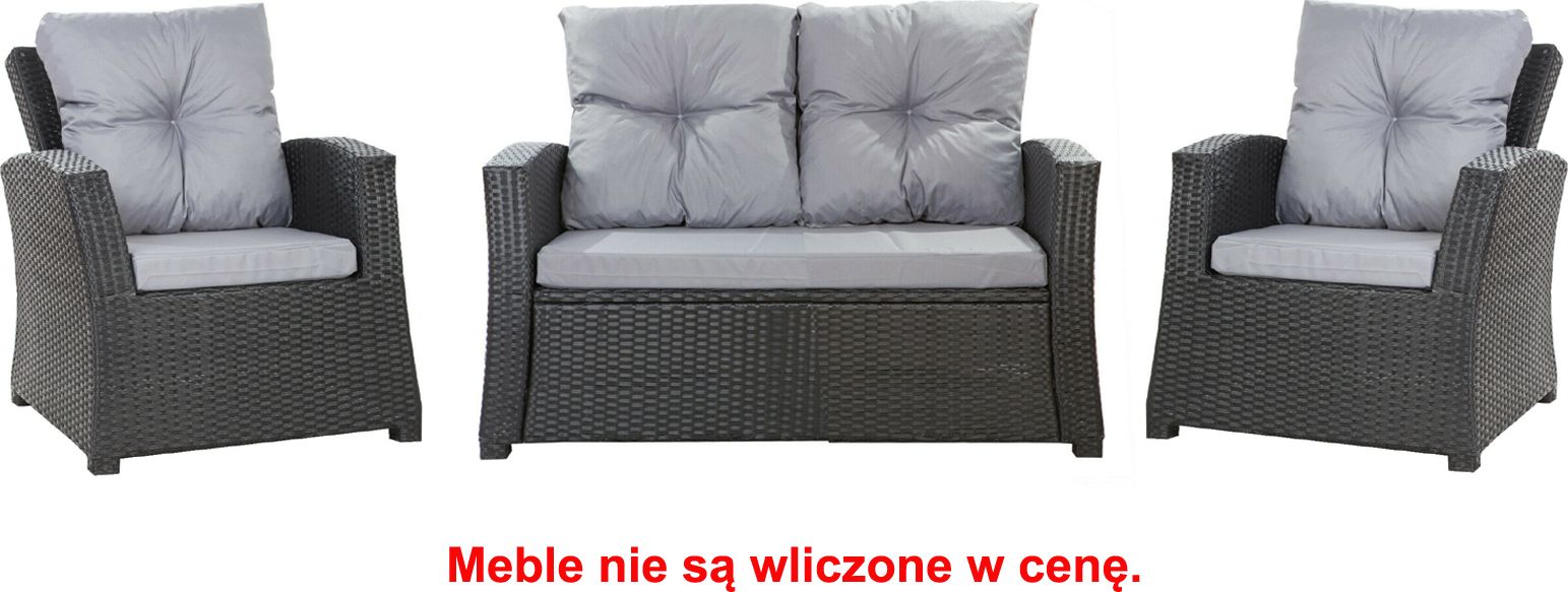 Setgarden Zestaw poduszek na meble ogrodowe rattanowe dla 4 osób rozmiar 112/52