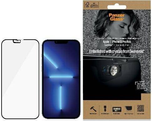 PanzerGlass E2E Microfracture iPhone 13 Pro Max 6,7" CamSlider Swarovsky Case Friendly AntiBacterial czarny/black 2752