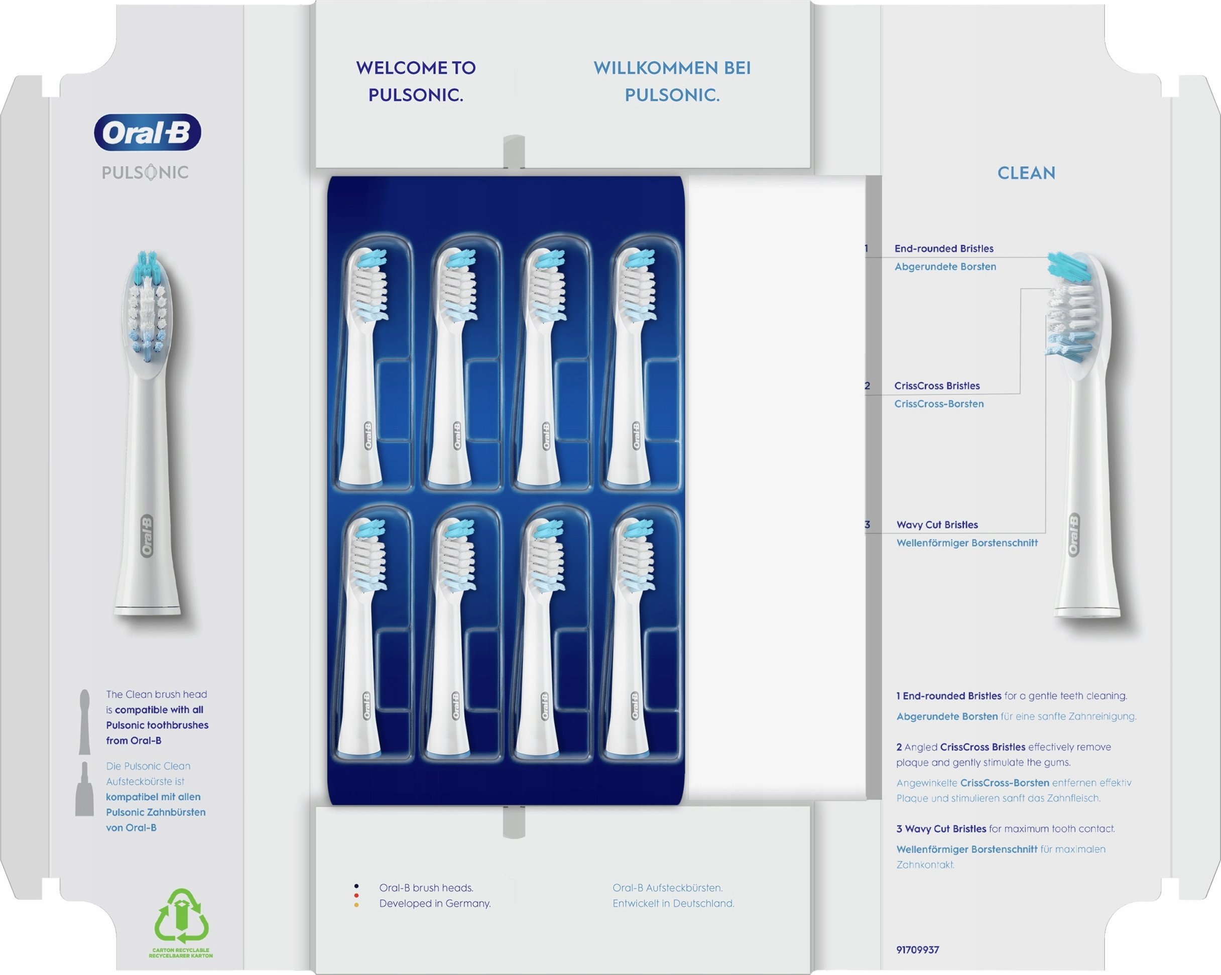 Końcówka Braun Oral-B Pulsonic Clean sztuk brush head (white)