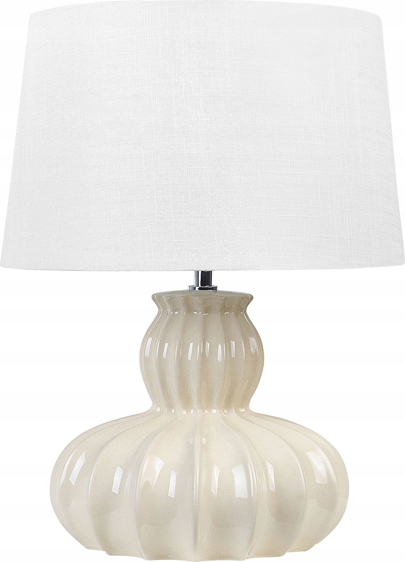 Lampa stołowa Beliani Lampa stołowa ceramiczna beżowa MALABUKA