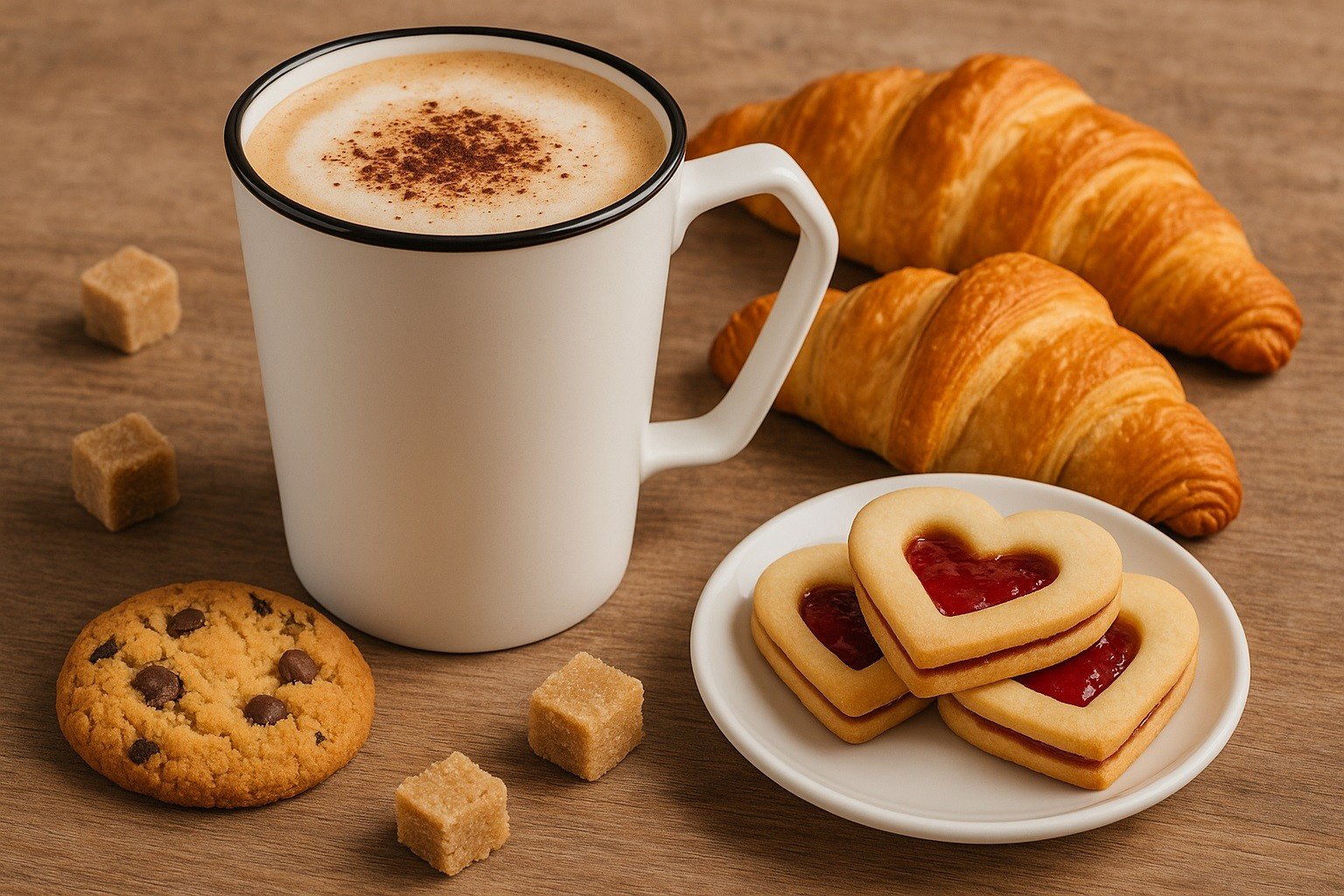 Kubek ceramiczny 420 ml Cream Mat czarny rant