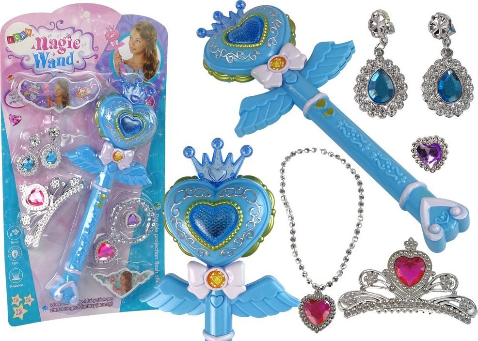 Interaktywna Magiczna Różdżka Projektor Niebieska Akcesoria Wróżka