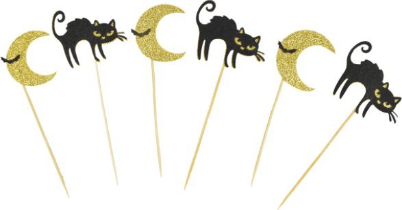 Adikbal Dekoracja ciasta- czarne koty (6szt) one size