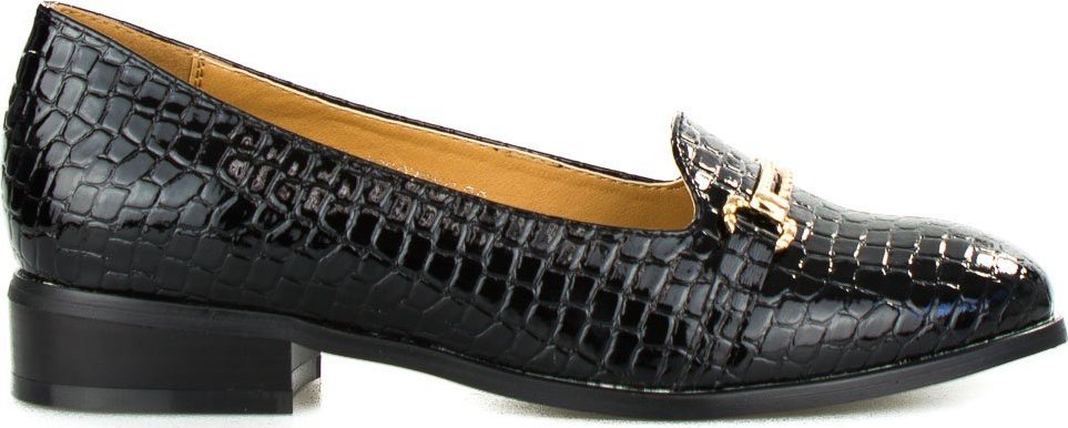 W. Potocki Mokasyny ze złotą ozdobą lakierowane wężowe Potocki-38