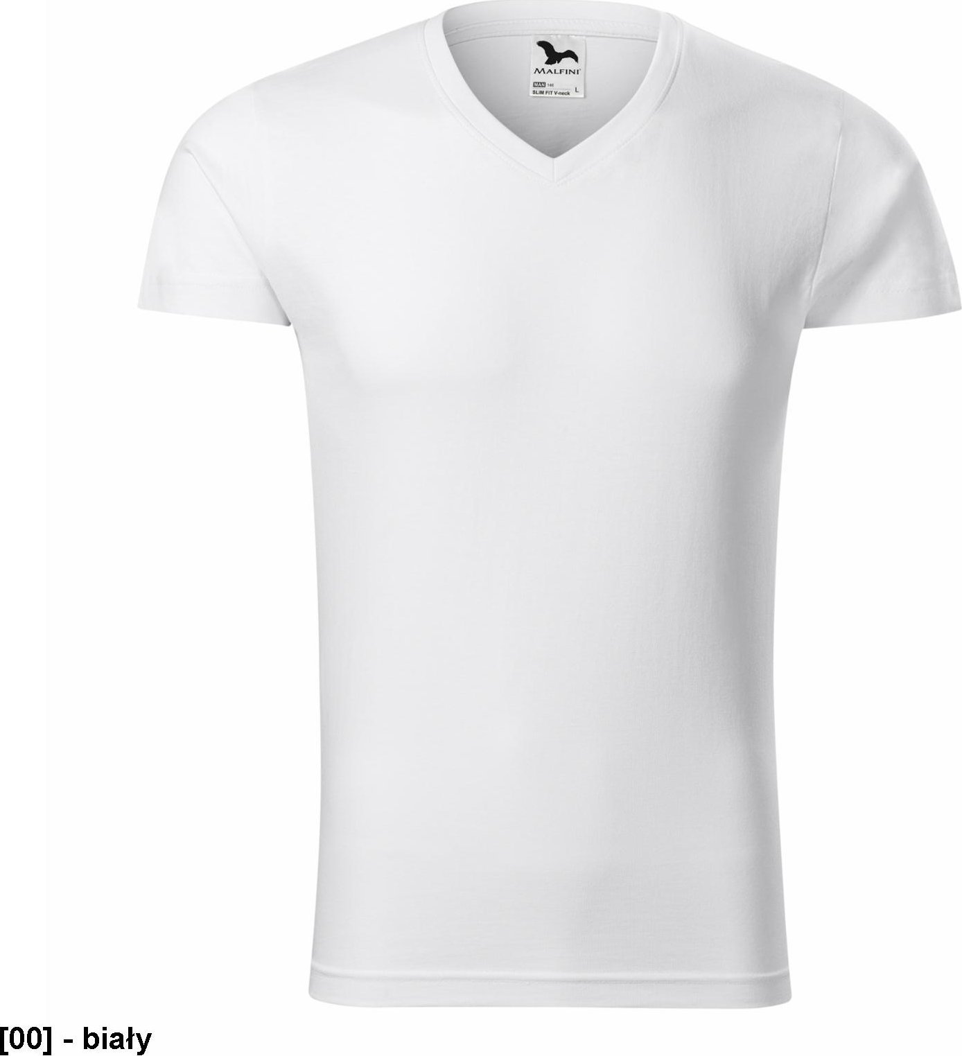 MALFINI Slim Fit V-neck 146 - ADLER - Koszulka męska, 180 g/m2 - biały M