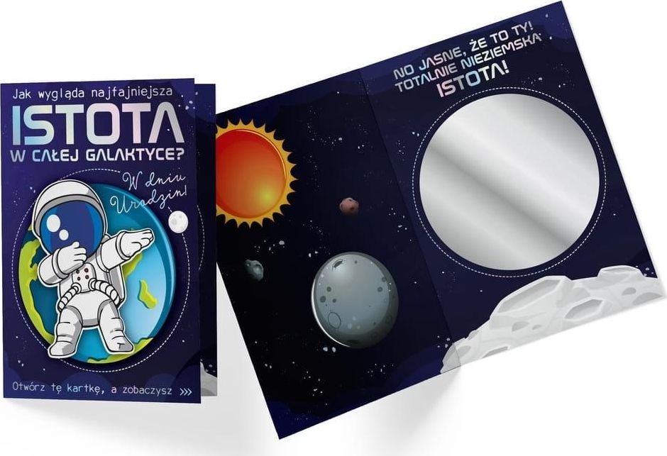 KUKARTKA Karnet B6 DK-850 Urodziny (kosmonauta, lusterko)