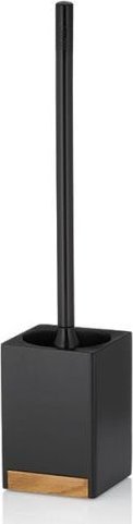 Kela Zestaw toaletowy, żywica polimerowa/drewno dębowe, 9,5 x 9,5 x 45,5 cm, czarny Cube / Kela