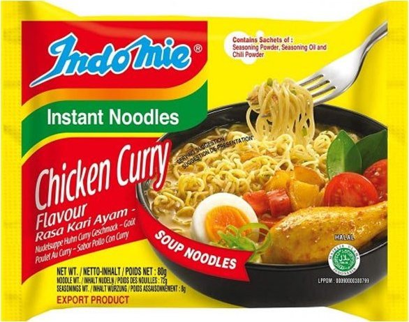 IndoMie Makaron Instant | Zupka Błyskawiczna o Smaku Kurczaka | Rosół Instant "Instant Soup Noodles | Chicken Flavour" 80g IndoMie
