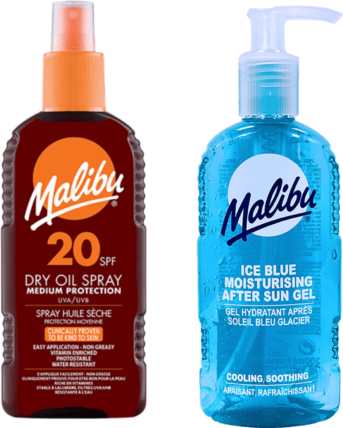 Malibu Olejek Brązujący Do Opalania SPF20 200ml + Żel Po Opalaniu 200ml