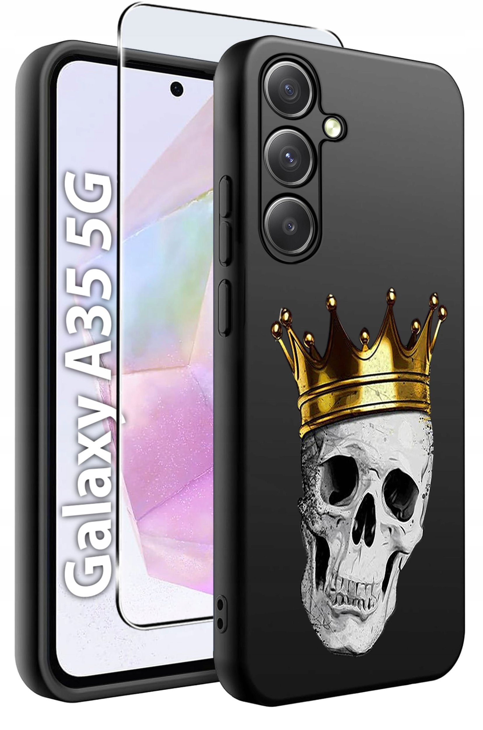 ETUI do Samsung A35 5G WZORY | SILIKONOWE MATT CASE + SZKŁO HARTOWANE 9H